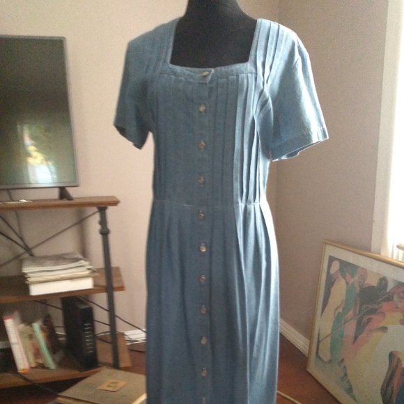 Vintage Denim Maxi Dress | Size 10 - Picture 1 of 6